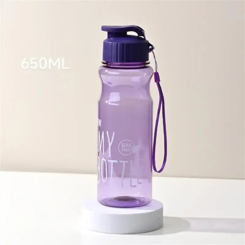 Gift Plastic Water Bottle Large Capacity Sports Kettle Wholesale Transparent Cold Water Cup Outdoor Portable 650ml