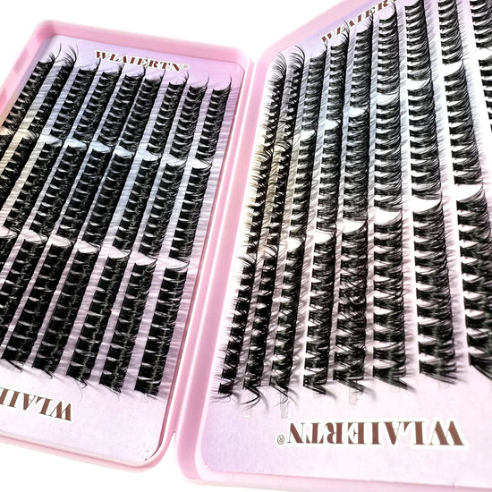 Faux Mink Eyelashes 540Cluster C Curled 9-16mm Mixed Natural Eyelash Extension 3D Russian Strip Personal Eyelash Makeup Tool - Tasawoq