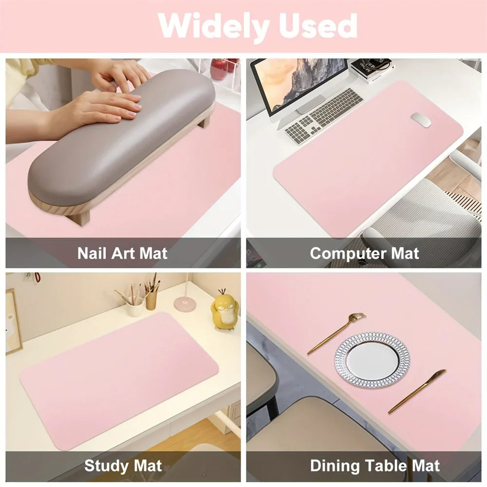 Nail Art Table Mat Foldable Hand Rest Pad For Nail Armrest Cushion Waterproof Scratch Dirt Resistant Leather Studio Desk Mat - Tasawoq