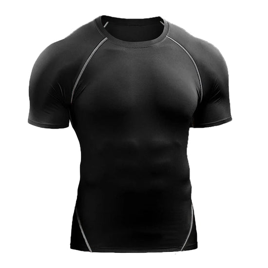 2024 Compression T Shirt Men Summer Sportswear Running T-shirt Elastic Quick Dry Sport Tops Tee Athletic Gym Workout Shirts Men - Tasawoq