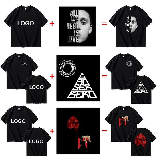 Customized Cotton Printed T-shirts Men Fashion Short Sleeve Tshirt Women Personality Casual Streetwear Tee Tops Camiseta - Tasawoq