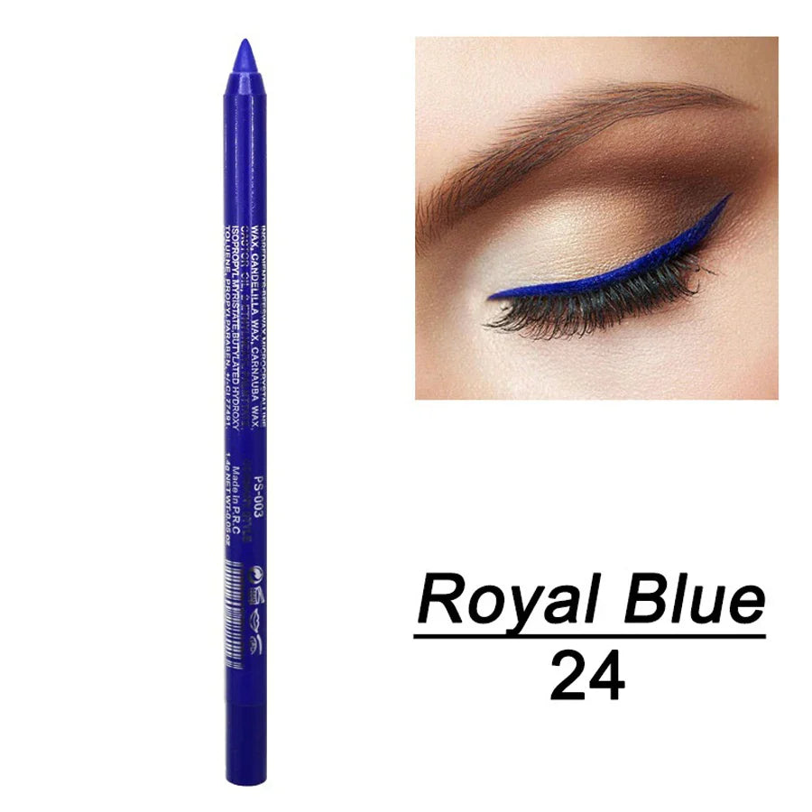 14-Color Colourful Eyeliner Pen, High Pigmented Pearly Shimmer Metallic Smokey Punk Gothic Style Eyeliner, Long Lasting Waterpro - Tasawoq