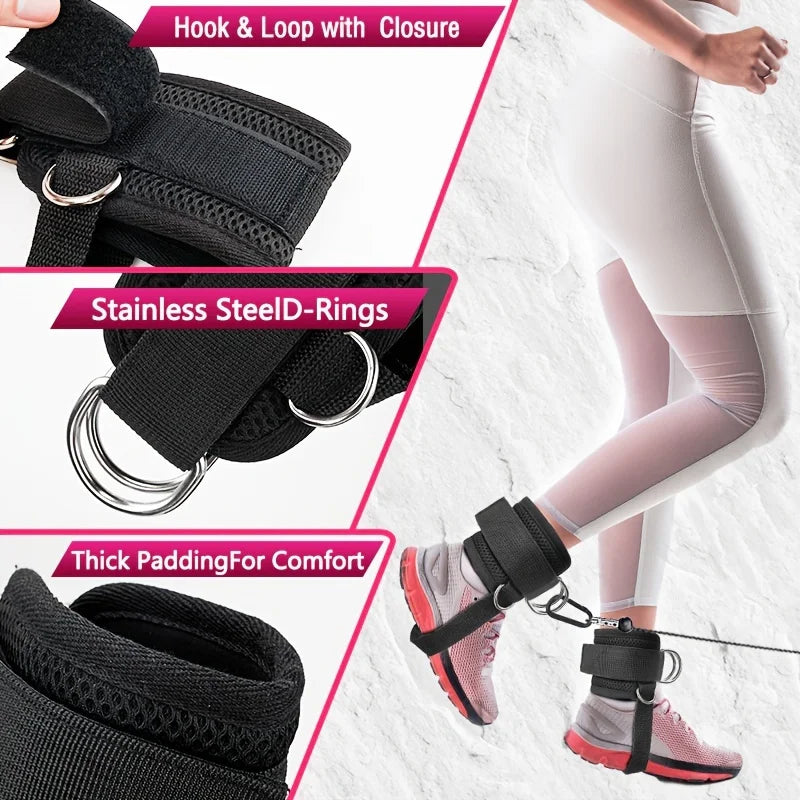 1PC Padded Ankle Straps Ankle Straps for Cable Machines Double D-Ring Fitness Ankle Cuffs for Gym Workouts Rebate Leg Extensions - Tasawoq