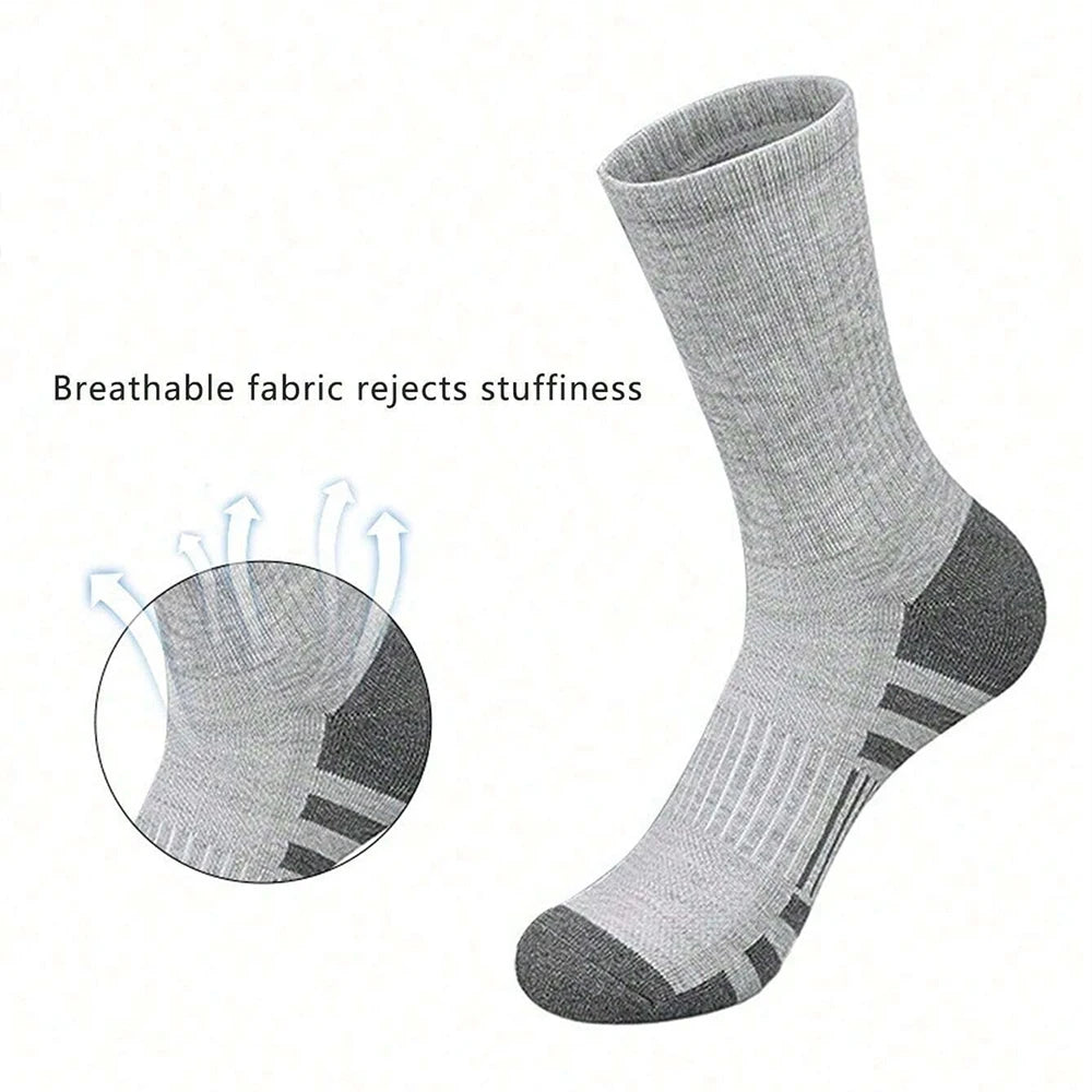 3 Pairs Men's Outdoor Gym Socks High Quality Comfortable Soft Ground-Gripping Football Large Size New Style - Tasawoq