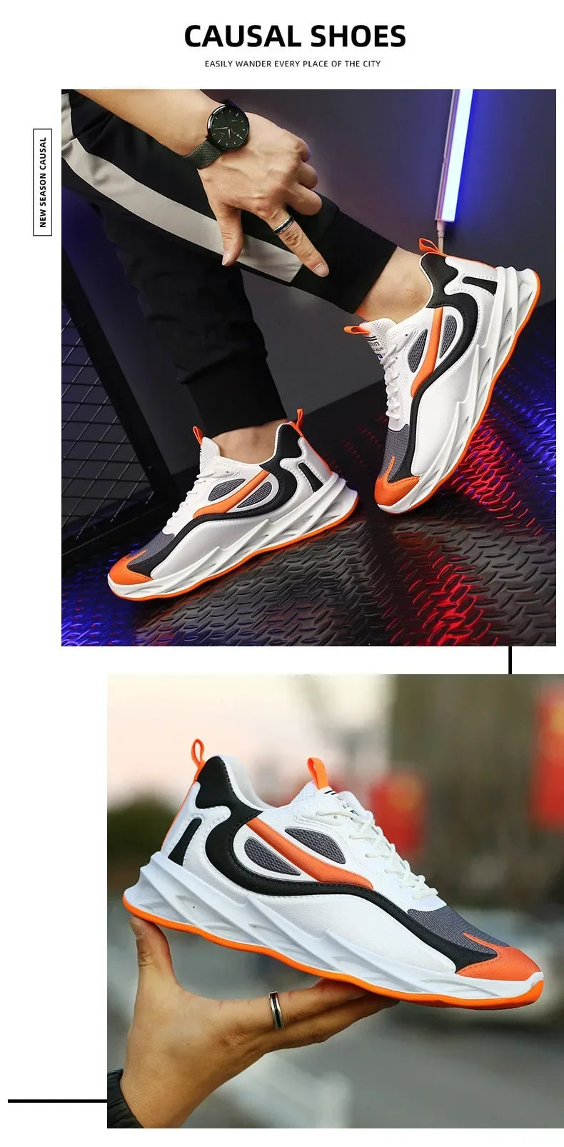 New Trendy Men's Sports Shoes Cushion Running Sneakers Outdoor Leisure Walking Jogging Trainers Soft Sole Breathable Footwear - Tasawoq