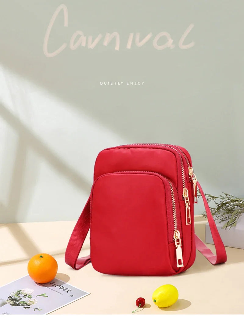 Women Bag Waterproof Shoulder Bag Crossbody Zipper Mobile Phone Lady Female Multifunction Handbag Wrist Purse Womens Pouch - Tasawoq