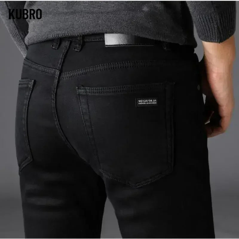 Men Classic Advanced Fashion Brand Jeans Jean Homme Man Soft Stretch Black Biker Masculino Denim Trousers Mens Pants Overalls - Tasawoq