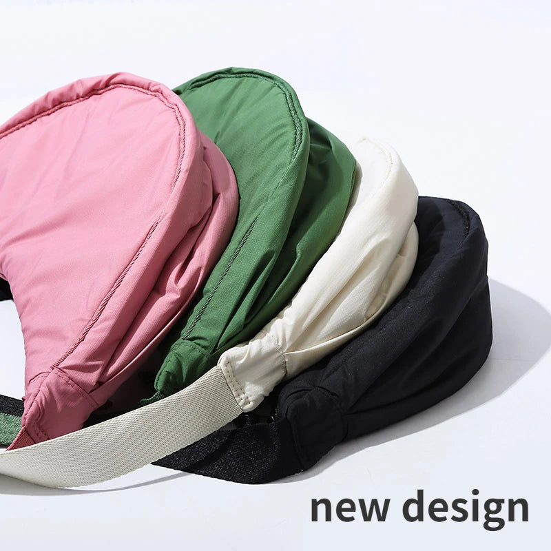 Solid Color Women's Portable Shoulder Bag Simple Female Nylon Cloth Padded Crossbody Bags Travel Purse Handbags Messenger Bag - Tasawoq