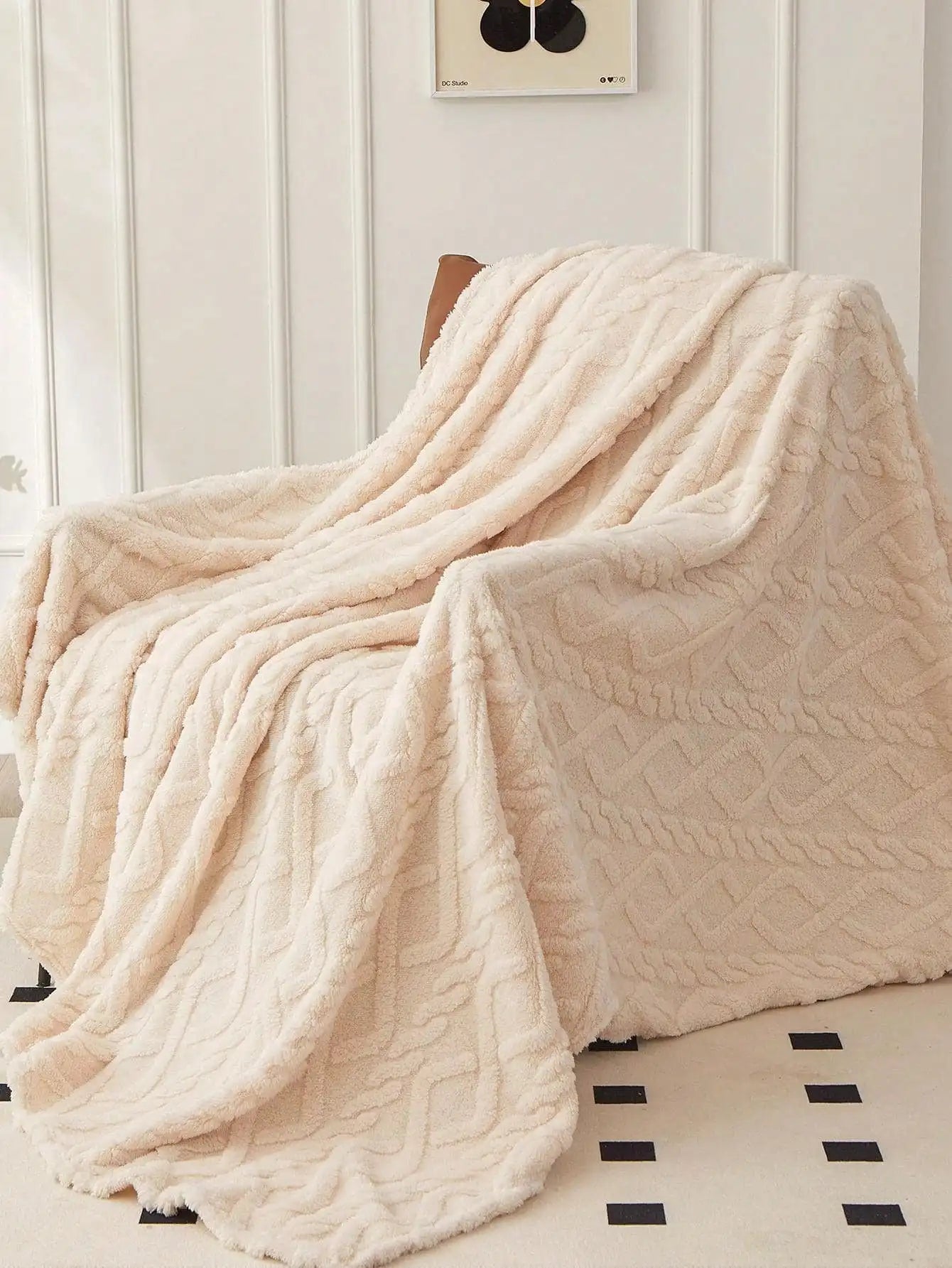 1pc Single-Layer Coral Fleece Blanket, Lightweight & Multi-Purpose Blanket Bed Cover,For Living Room Sofa Cover, Nap Blanket - Tasawoq