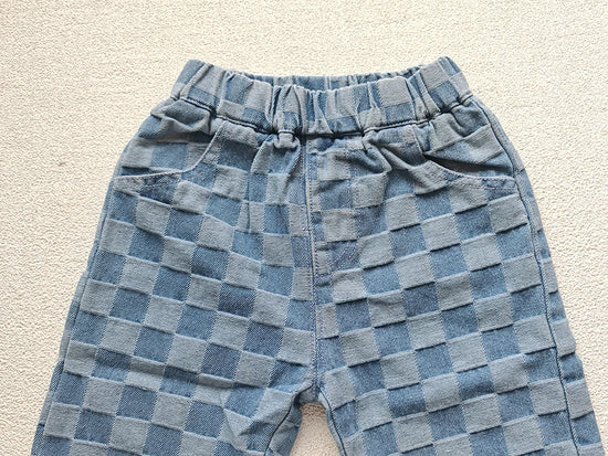 MILANCEL 1-5Y Children Jeans Boys Denim Pants Mid Waist Girls Trousers Fashion Kids Plaid Pants - Tasawoq