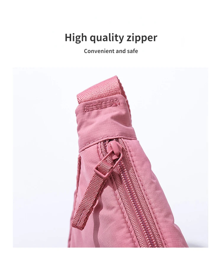 Solid Color Women's Portable Shoulder Bag Simple Female Nylon Cloth Padded Crossbody Bags Travel Purse Handbags Messenger Bag - Tasawoq