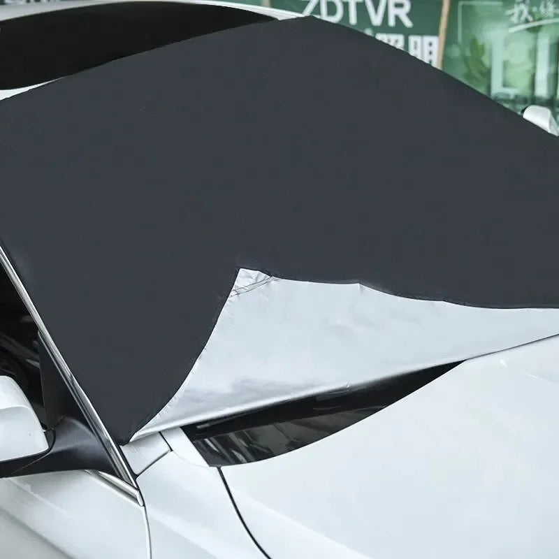 Magnetic Car Front Windscreen Cover Automobile Sunshade Cover Car Windshield Snow Sun Shade Waterproof Car Cover 210 120cm - Tasawoq