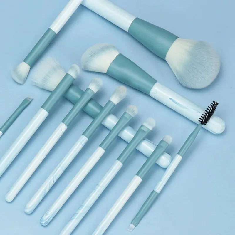 12PCS Makeup Brush Set Ultra Soft Powder Makeup Tools Beginner Point Blush Brush Concealer Brush Knife Edge Eyeliner Brus - Tasawoq