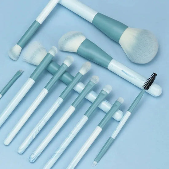 12PCS Makeup Brush Set Ultra Soft Powder Makeup Tools Beginner Point Blush Brush Concealer Brush Knife Edge Eyeliner Brus - Tasawoq