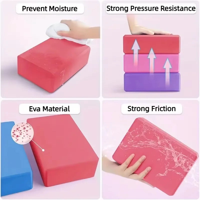 Yoga Blocks Gym Foam Brick Pilates Training Exercise Fitness Bolster Pillow Cushion Stretching Body Shaping Building Cubes - Tasawoq