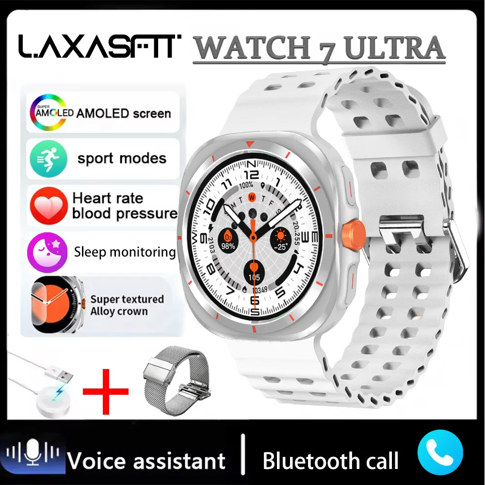 LAXASFIT Watch 7 Ultra Smartwatch Bluetooth Talk HD AMOLED Screen Fitness Tracker Health Monitoring Smartwatch for Android IOS - Tasawoq