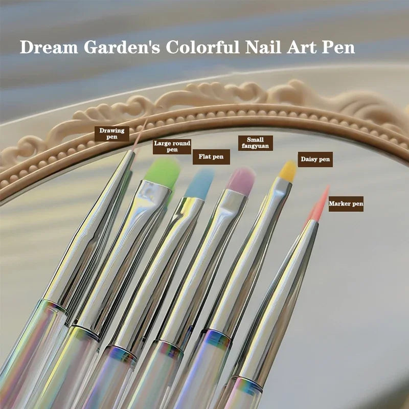 Nail Design Art Pen Aurora Transparent Brush Painting Brush Uv Gel Extension Drawing Carving Pen Diy Manicure Tool Nail Brush - Tasawoq