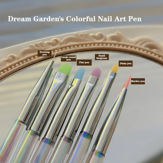 Nail Design Art Pen Aurora Transparent Brush Painting Brush Uv Gel Extension Drawing Carving Pen Diy Manicure Tool Nail Brush - Tasawoq