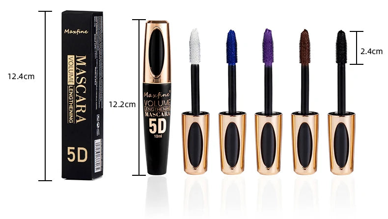 5D Silk Mascara with Big Eyes, Strong and Lasting Black Content and Length, Waterproof and Non-caking, and Prolonged Mascara. - Tasawoq