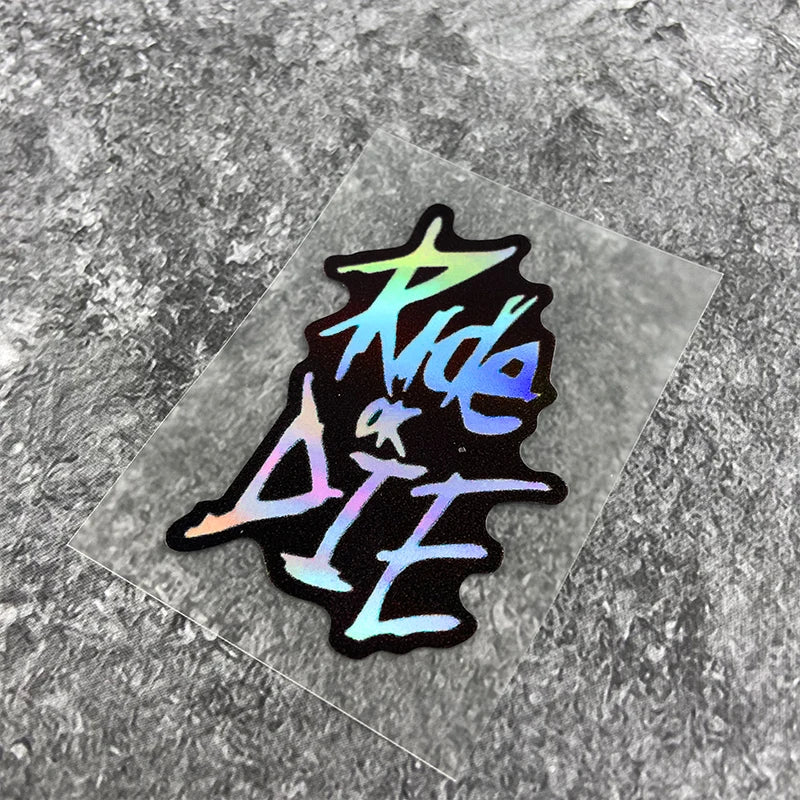 1PC Ride or Die Bike Frame Stickers Bicycle Top Tube Waterproof Vinyl Decals for MTB Bicycle Decorative Motorcycle Accessories - Tasawoq