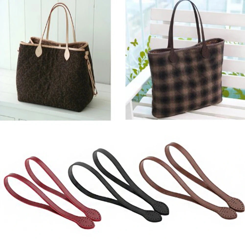 2Pcs 60cm PU Leather Bag Handle Shoulder Bag Strap Replacement Handbag Belt Straps DIY For DIY Women Handmade Bag Accessories - Tasawoq