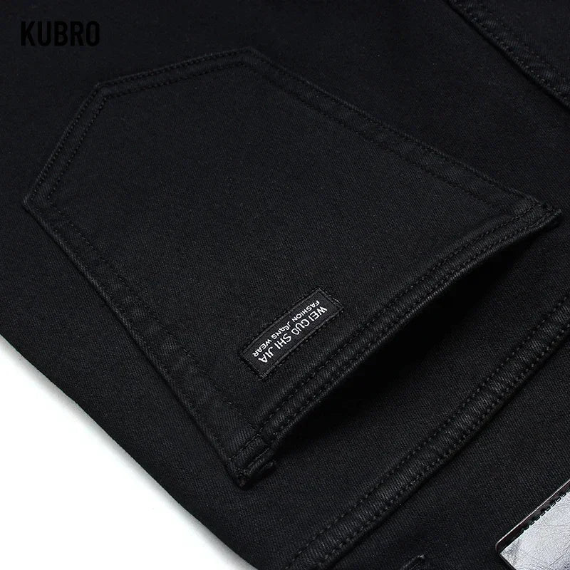 Men Classic Advanced Fashion Brand Jeans Jean Homme Man Soft Stretch Black Biker Masculino Denim Trousers Mens Pants Overalls - Tasawoq