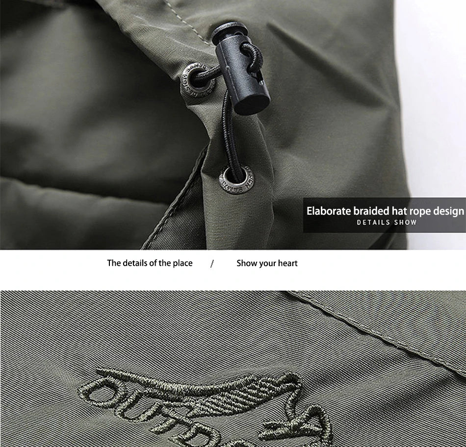 2024 Winter Jacket Fashion Coat Hoodies Camping Hiking Jacket Men's Casual Waterproof Jacket Windbreaker Men Outerwear Clothes - Tasawoq