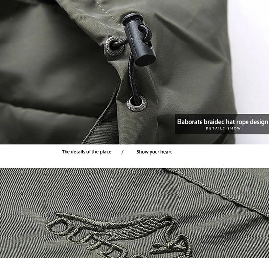 2024 Winter Jacket Fashion Coat Hoodies Camping Hiking Jacket Men's Casual Waterproof Jacket Windbreaker Men Outerwear Clothes - Tasawoq