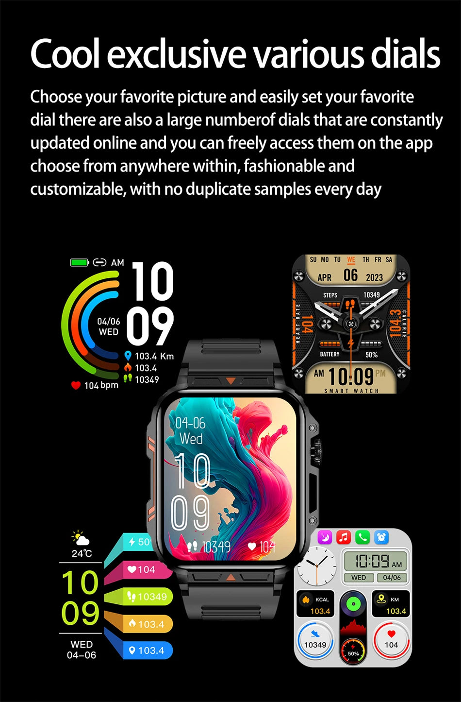 Military Outdoor GPS Sports Smart Watch Men 1.95 inch Heart Rate Blood Oxygen Bluetooth Call SmartWatches Men's For Android IOS - Tasawoq