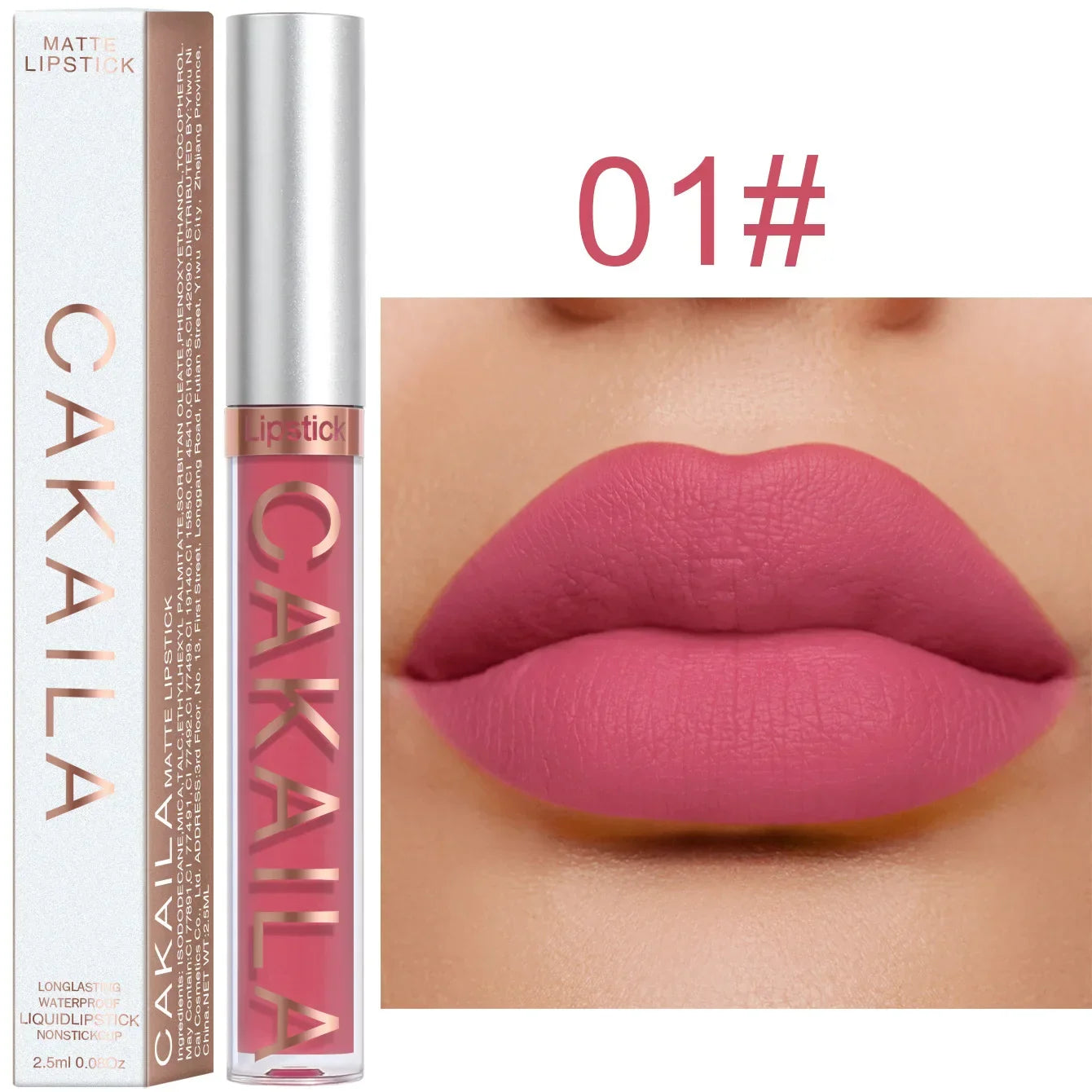 1PC Velvet Matte Lipstick Lip Gloss Light Red Liquid Lip Tint Cream Pigment Long Lasting Silky Texture Lips Women's Cosmetics - Tasawoq
