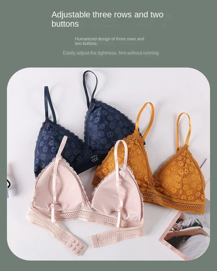 Sexy Floral Lace Bra Top For Women Push Up Female Lingerie breathable Bralette Removable Pad Thin Fashion New Wireless Bras - Tasawoq