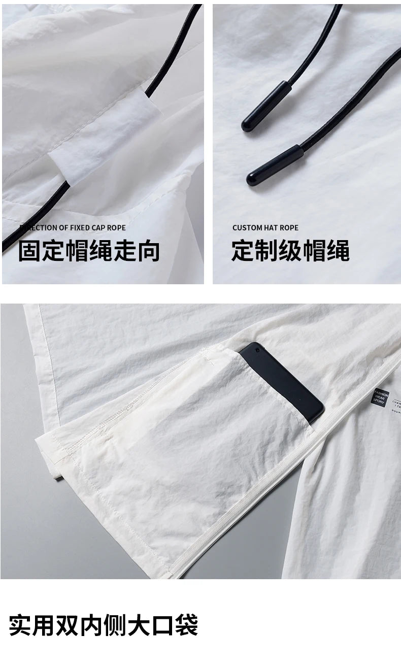 2025 Summer Hooded Jacket Men Women Sun Protection Clothing Fishing Hunting Clothes Quick Dry Skin Windbreaker - Tasawoq