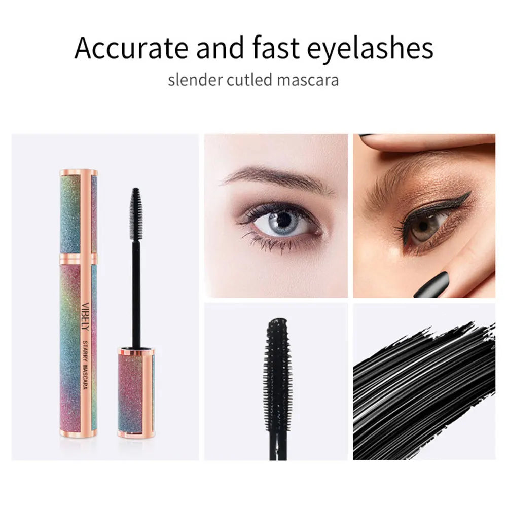 4D Brilliant Starry Sky Black Mascara Slim, Thick, Curled, Waterproof, Long lasting, Non Staying Mascara - Tasawoq