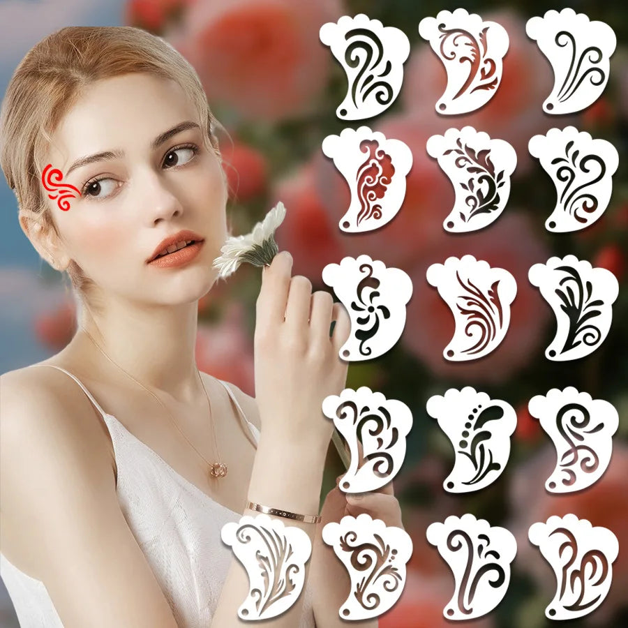 Face Paint Stencils Professional Body Art Paint Stencils Reusable For Adults Kids Easily Use Templates For Parties Makeup Tools - Tasawoq