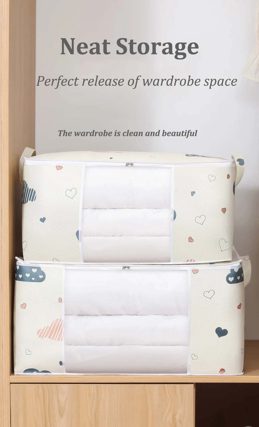 Quilt Clothes Big Capacity Storage Bag Quilt Bedding Storage Closet Organizer Wardrobe Organizer Blanket Sorting Bags Dust-proof - Tasawoq