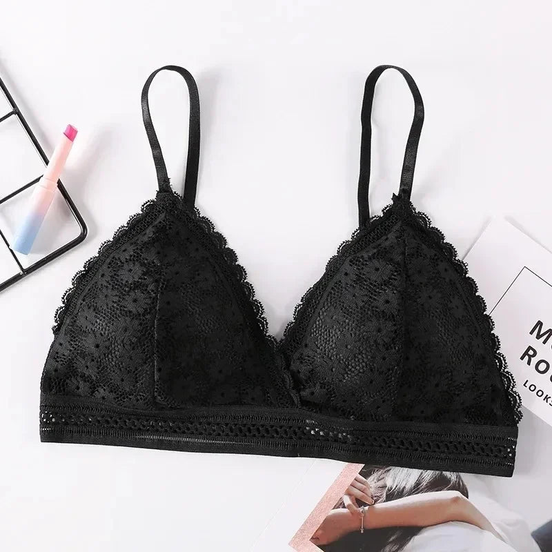 Sexy Floral Lace Bra Top For Women Push Up Female Lingerie breathable Bralette Removable Pad Thin Fashion New Wireless Bras - Tasawoq