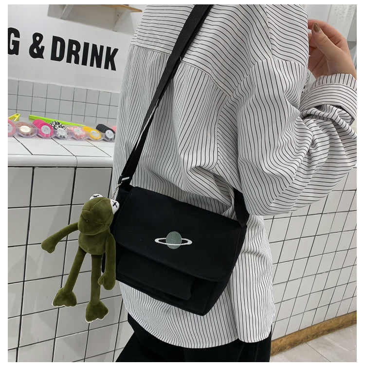 Casual Collage Student Messenger Bag Women Small Bag Canvas Shoulder Bag For Women Print Crossbody Bags Bolsas Sac - Tasawoq