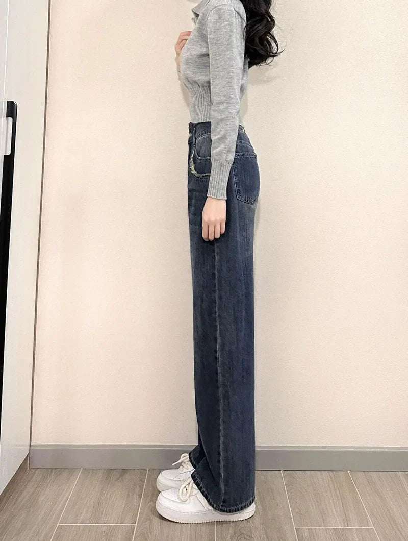 Xpqbb Korean Chic Turndown Collar Sweaters Female Gray Slim Fit Long Sleeve Cropped Sweater for Woman Streetwear Knit Pullovers - Tasawoq