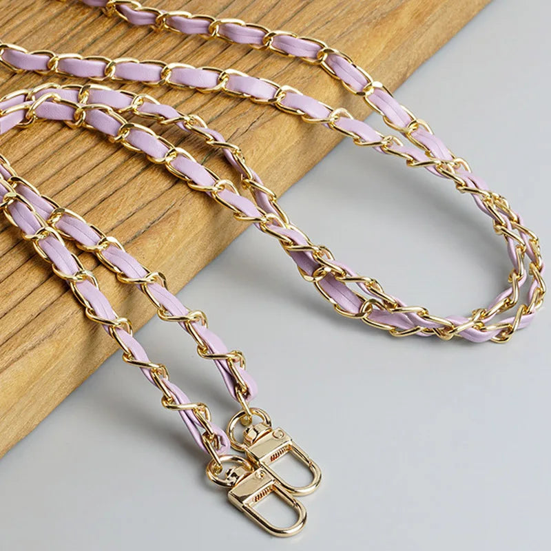 120cm Purse Chain Strap Crossbody Handbag Chains Replacement Leather Shoulder Bag Chain Straps Diy Women Girl Bag Part Accessory - Tasawoq