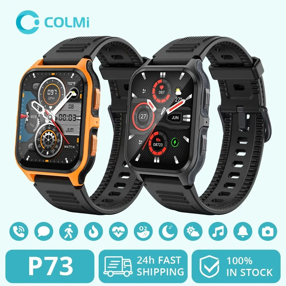 COLMI P73 1.9" Outdoor Military Smart Watch Men Bluetooth Call Smartwatch For Xiaomi Android IOS, IP68 Waterproof Fitness Watch - Tasawoq
