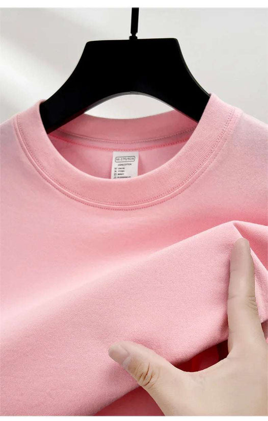 100% pure cotton summer high-end brand men's short sleeve round neck fashionable style half sleeved top breathable T-shirt - Tasawoq