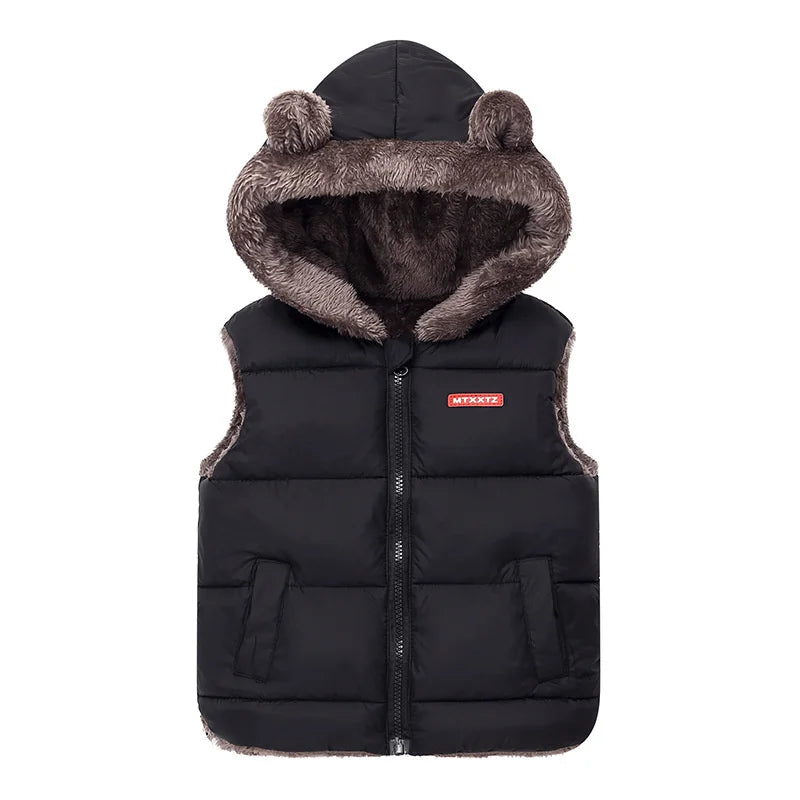 New Hooded Down Vest Coats Autumn Spring Baby Thick Warm Waistcoat Kids Outerwear Children Clothing Boys Girls Jackets Vest 2-6Y - Tasawoq