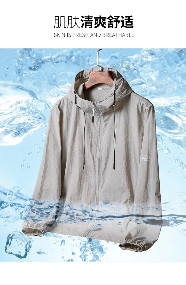 2025 Summer Hooded Jacket Men Women Sun Protection Clothing Fishing Hunting Clothes Quick Dry Skin Windbreaker - Tasawoq
