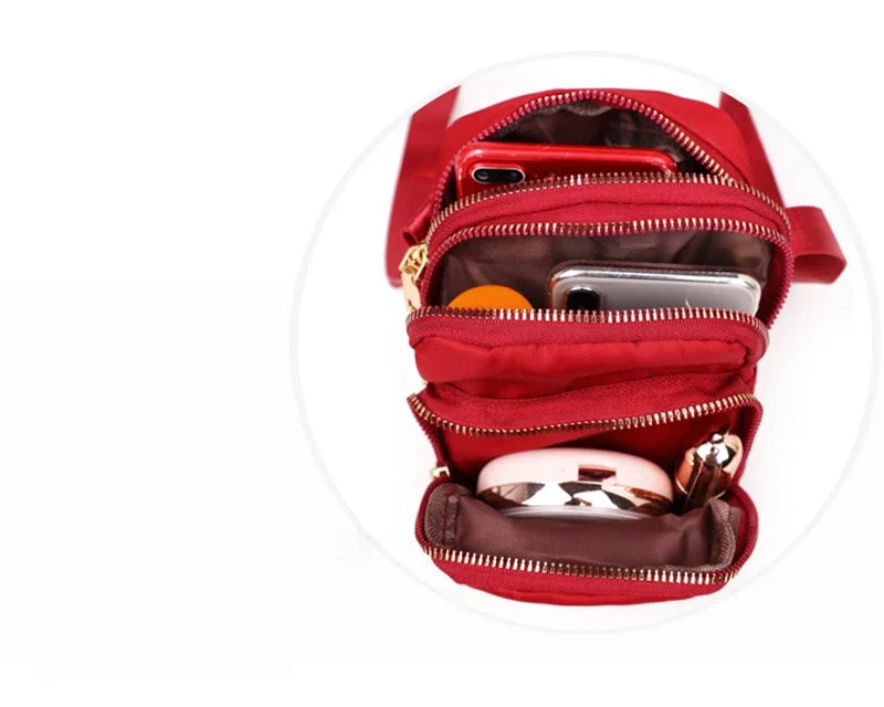 Women Bag Waterproof Shoulder Bag Crossbody Zipper Mobile Phone Lady Female Multifunction Handbag Wrist Purse Womens Pouch - Tasawoq