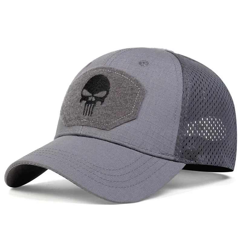 2025 NEW Skull Embroidered Top with Patch Breathable Baseball Caps Spring and Autumn Outdoor Adjustable Casual Hat Sunscreen Hat - Tasawoq