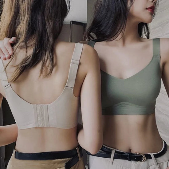 Seamless Bra Women Comfort Lingerie Sports Padded Tops Sexy Wireless Underwear Soft Support Bras Wide shoulder straps Intimates - Tasawoq