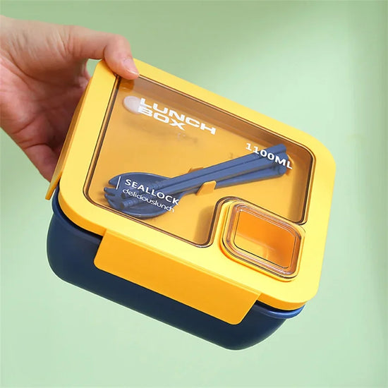 850ml/1100ml Portable Lunch Box Microwave Bento Boxes with Tableware for Kids School Office Leakproof Food Storage Container