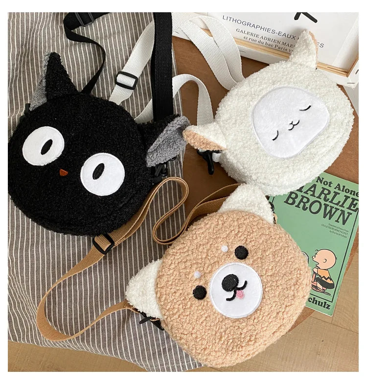 Japanese Style Kawaii Bag Women Cartoon Plush Shoulder Bag for Women New Crossbody Bag Small Phone Purse Bolsa Feminina - Tasawoq