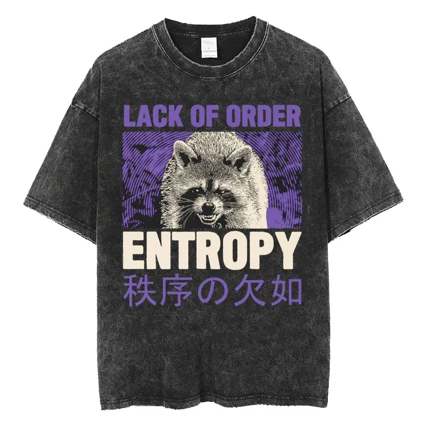 The Horrors Are Never Ending Yet I Remain Silly T-shirt Funny Japanese Style Frog Retro Washed T Shirt Men's Oversized Tees Tops - Tasawoq