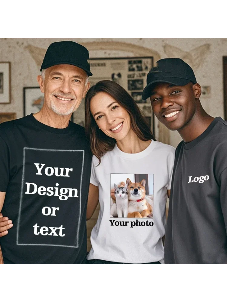 UE Size Custom Team T-shirt for Women, Add Your Own Design in Front and Back, Print and Text, High-quality T-shirt for Men - Tasawoq